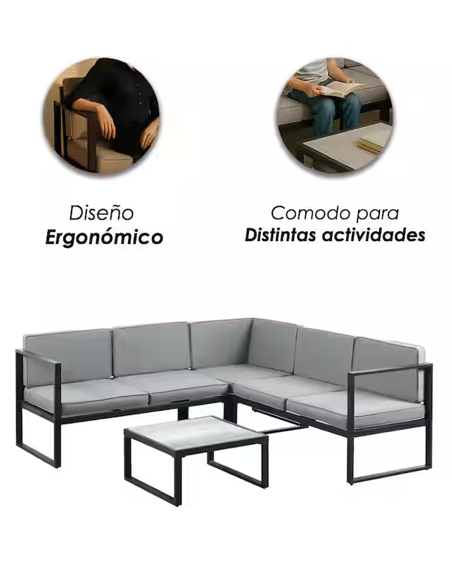 Set sala esquinera jardín