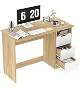 FurnitureR Mesa de Estudio de Escritura Multipropósito para Computadora con 3 Cajones de Guía Des...
