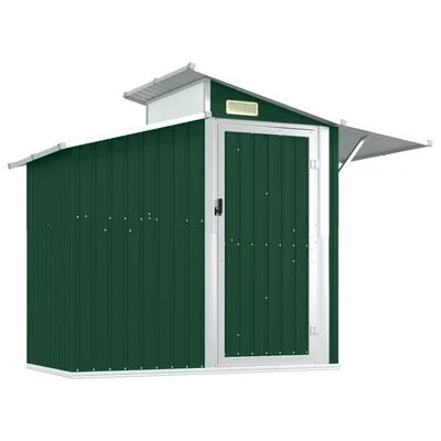 Cobertizo de jardín verde 270x130x208,5 cm acero galvanizado