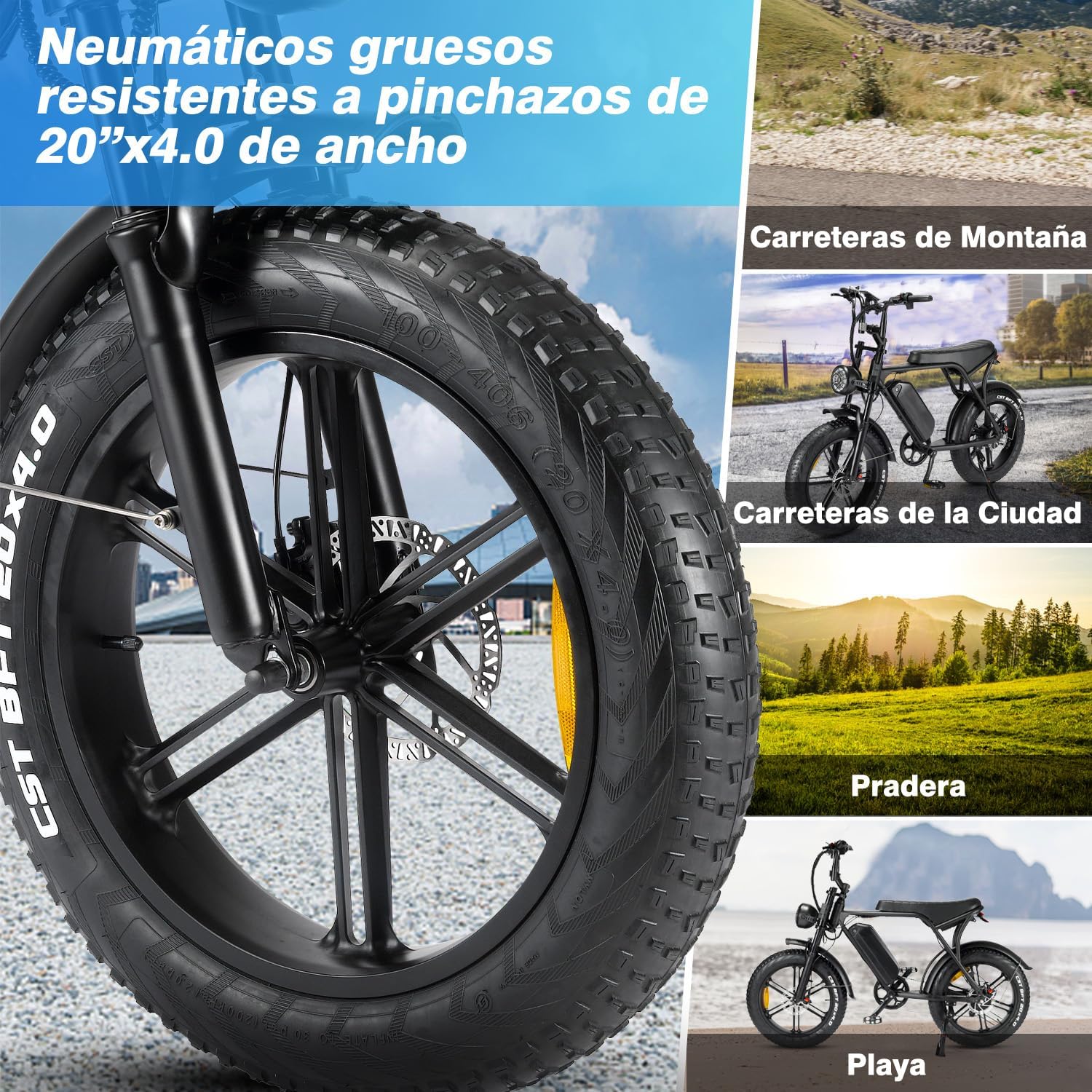NOVANGUA Bicicleta Eléctrica para Adultos,750 W,48V 15Ah Batería Extraíble, Bicicleta Eléctrica de 65km Larga Distancia & 50KM/h,Shimano 7 Velocidades y Amortiguador Doble para Moto de Cross