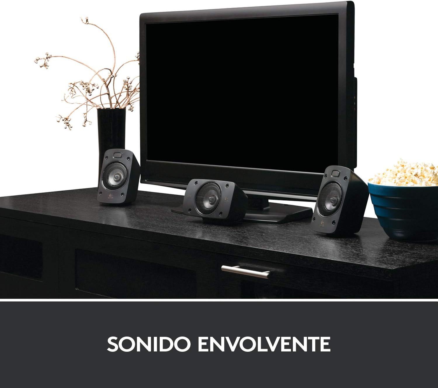 Logitech Z906 5.1 Sistema de Audio con Sonido Envolvente THX, Certificado Dolby&DTS, 500 W RMS, Multi-Dispositivos, Entradas Audio Múltiples, PC/PS4/Xbox/TV/Móvil/Tablet - Negra