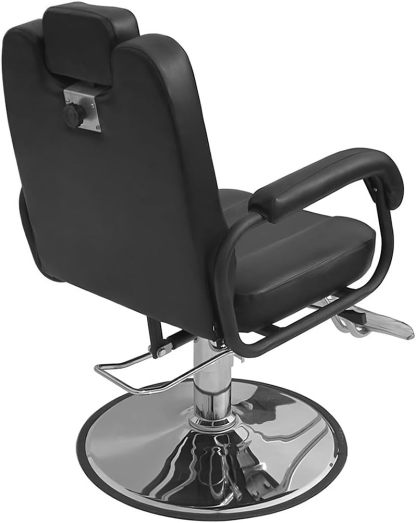 Raganet, Silla Hidráulica y Reclinable para Peluquerías, Salones, Barberías y Spas, Cuero Sintético Color Negro, Sillón Giratorio 360º, Medidas: 90cm Largo X 57cm Ancho X 105cm Alto