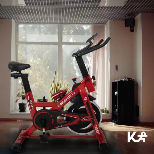 Bicicleta Fija 10 Kg Estática Para Spinning Cardio Fitness Color Rojo