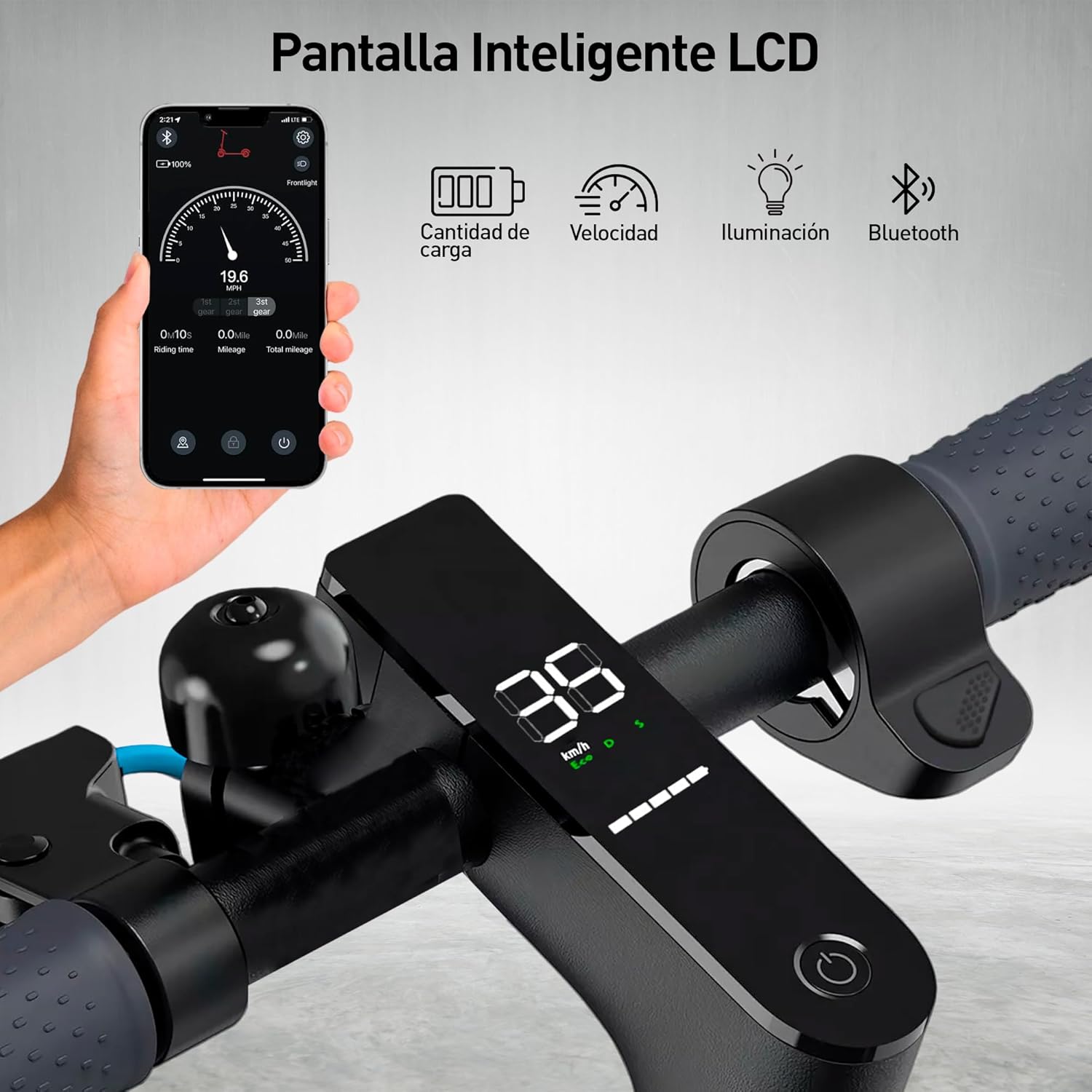 Bluelander Scooter E9 MAX Eléctrico Plegable para Adultos, Velocidad 35 km/h, Autonomía 40-45 km, Motor Sin Escobillas 960W, Scooter Adulto, Control por App Bluetooth, Scooter