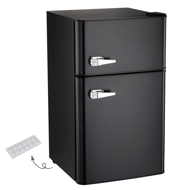 R.W.FLAME Double Door 3.2 Cu. Ft. Compact Refrigerator Mini Fridge with Freezer