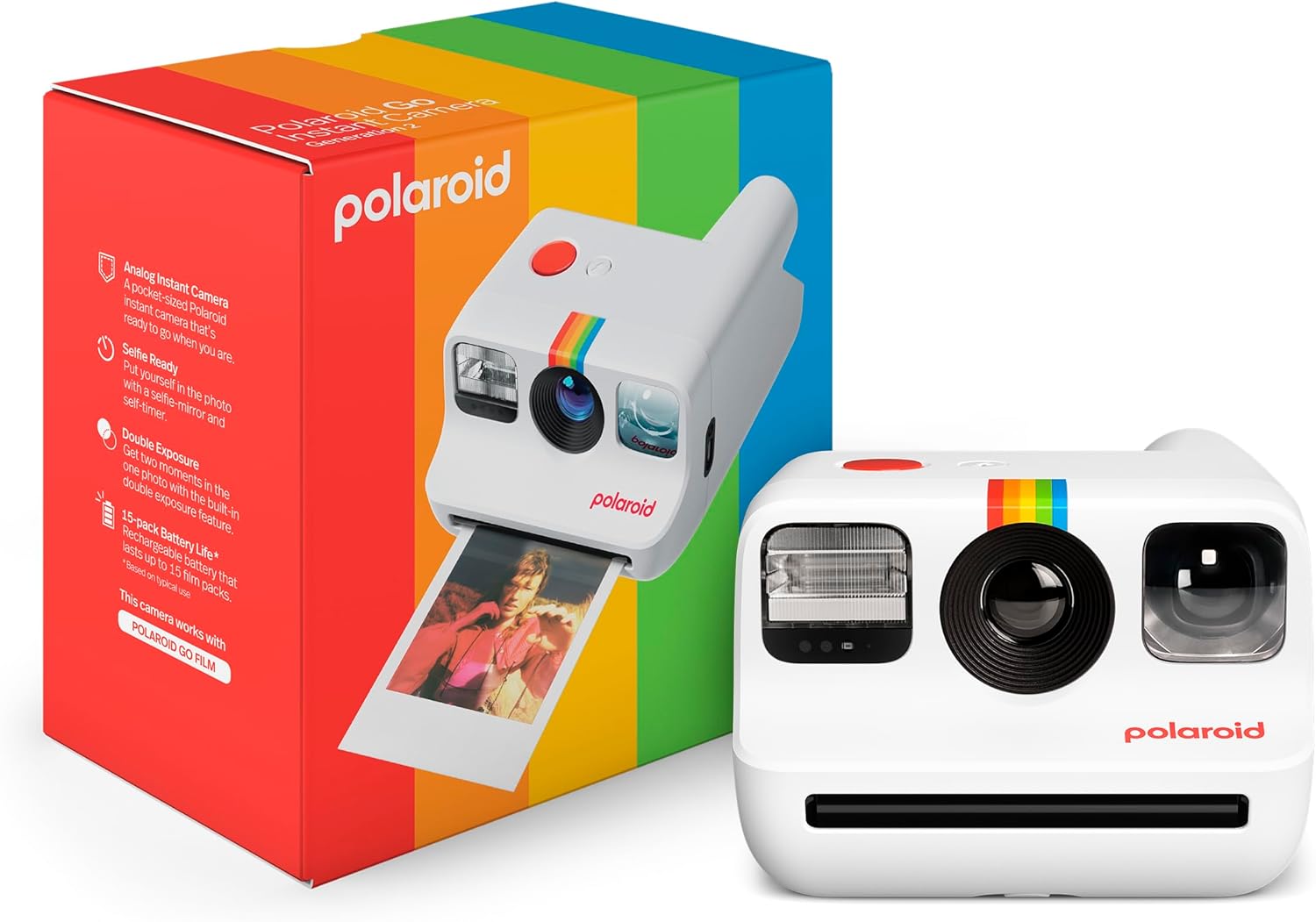 Polaroid Go Generation 2 - Mini cámara instantánea + Paquete de película (16 Fotos Incluidas) - Blanco (6282)