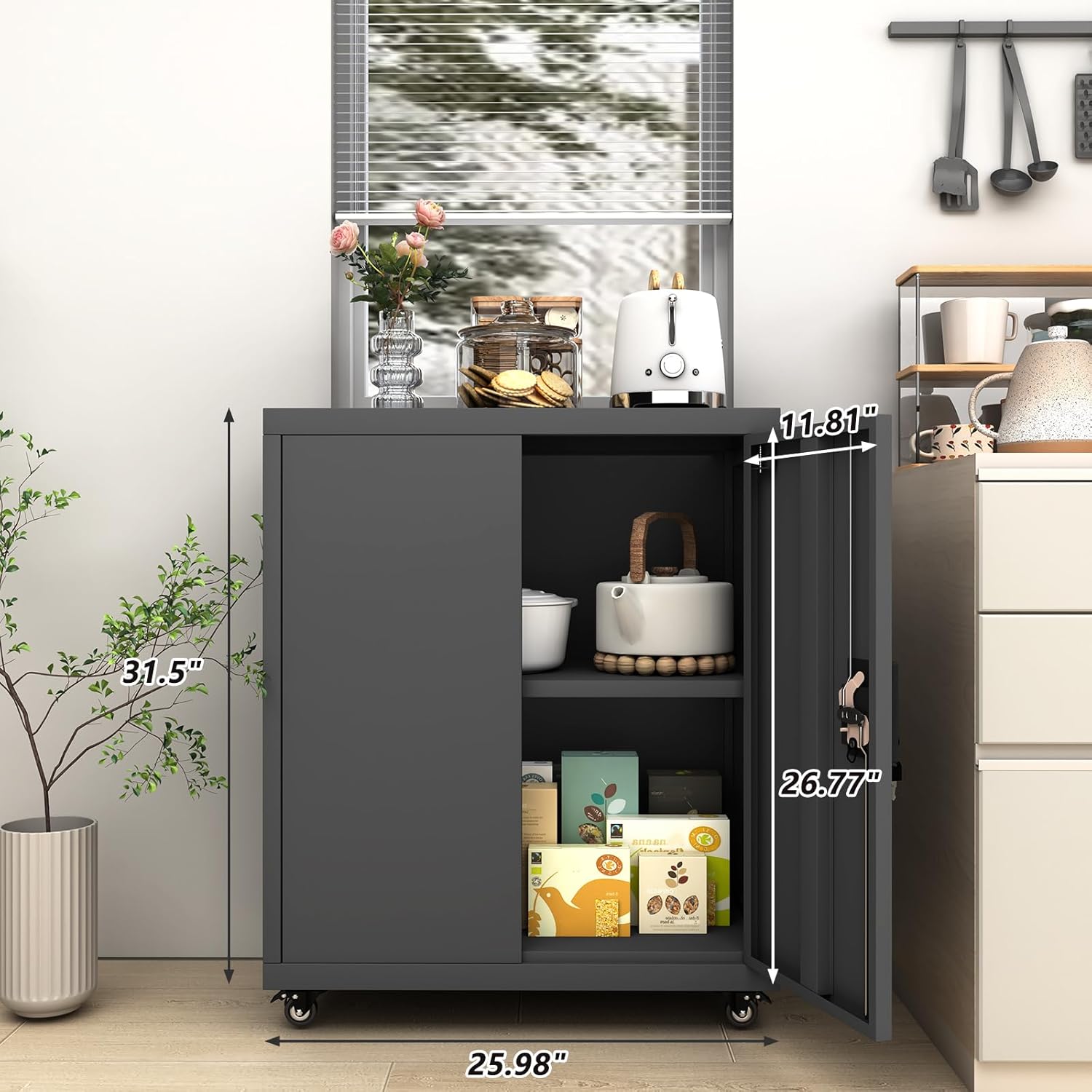 GREATMEET - clóset de almacenamiento de pared de metal con cerradura,armarios de almacenamiento de metal blanco con 1 estante ajustable y 2 puertas,gabinete de acero,desmontar H27.95 White