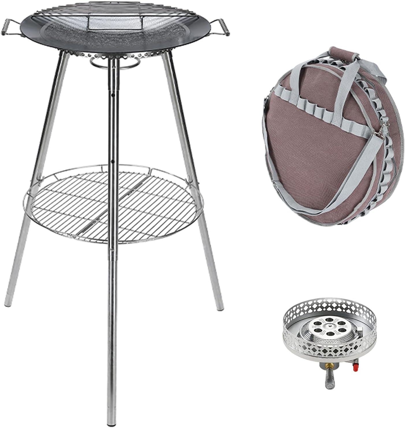 CAMPINGMOON GR-901 - Plancha para barbacoa de 18 pulgadas con válvula Lindal EN417 - Bote estándar para estufa de gas, soporte para quemadores de estufa de gas, soporte para parrilla de horno, kit de