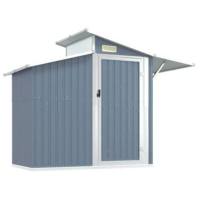 Cobertizo de jardín verde 270x130x208,5 cm acero galvanizado