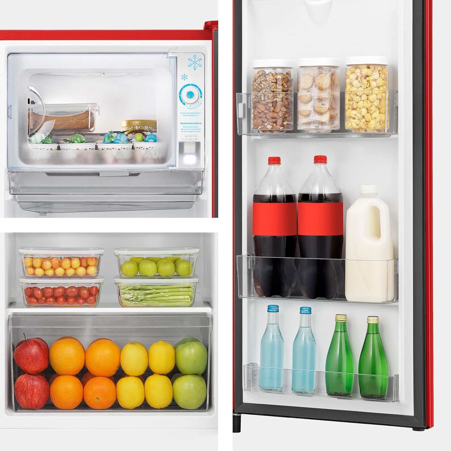 Hisense RR63D6WGX-Refrigerador Una Puerta, 6.3 pies cúbicos con Dispensador de Agua,Deshielo Semiautomático,Sello de Puerta Antibacteriano,52x54x128cm(AnchoxLargoxAlto),Gris