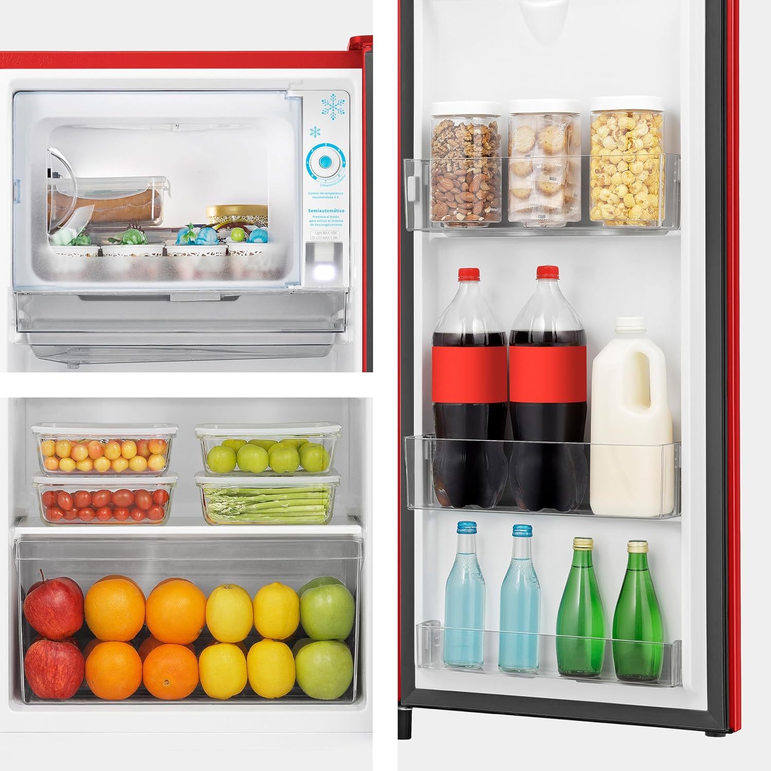 Hisense RR63D6WGX-Refrigerador Una Puerta, 6.3 pies cúbicos con Dispensador de Agua,Deshielo Semiautomático,Sello de Puerta Antibacteriano,52x54x128cm(AnchoxLargoxAlto),Gris