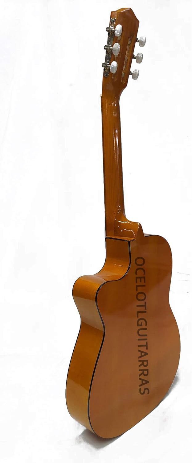 Guitarra Acústica Curva Ocelotl® Paquete Vital De Accesorios (Negro)