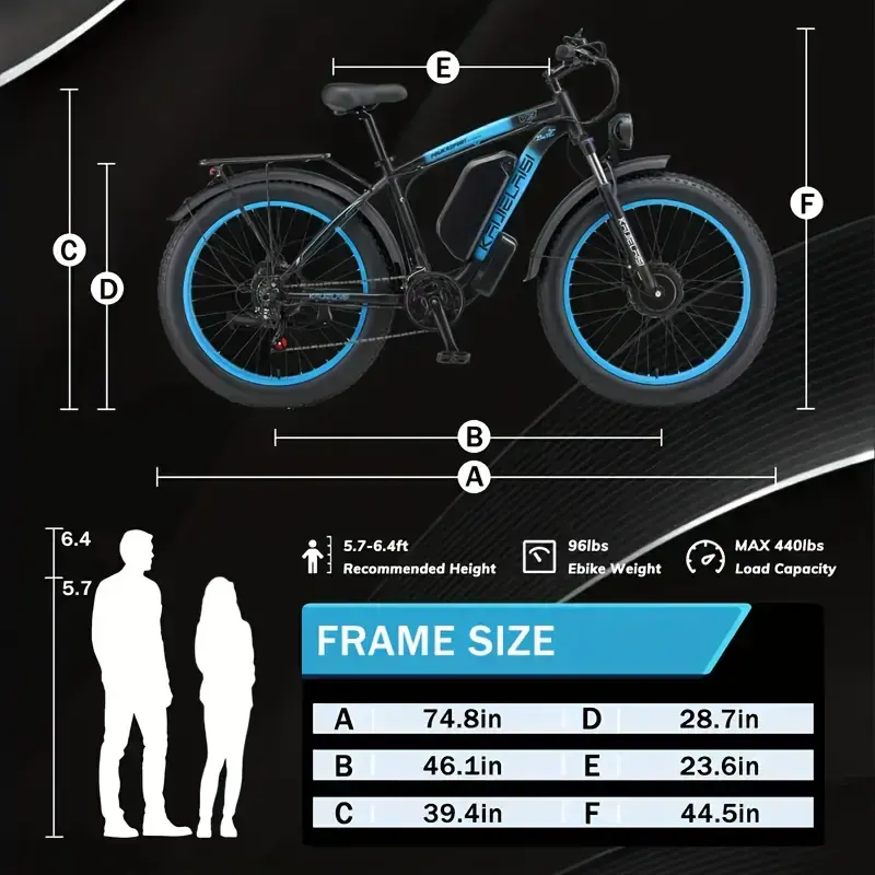 Bicicleta el&eacute;ctrica de monta&ntilde;a   48V 23ah 1104WH Bater&iacute;a   Motor Bicicleta el&eacute;ctrica de neum&aacute;ticos gruesos -   suspensi&oacute;n completa AWD E-Bike para adultos - Bater&iacute;a removible y rendimiento   detalles 11