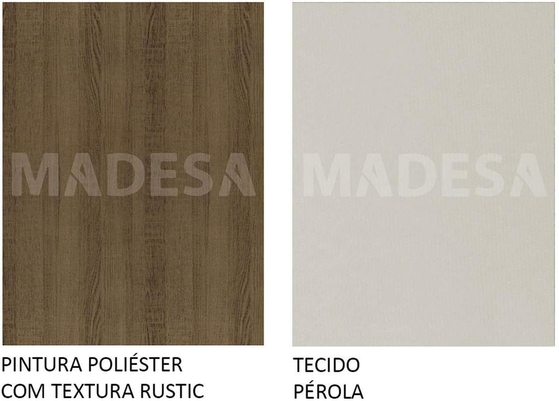 Madesa Juego de Comedor, Mesa con Encimera y 6 Sillas Maris - Marrón/Sintético Beige