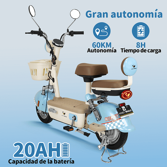 Motobici Eléctrica Honey Whale U4S Azul