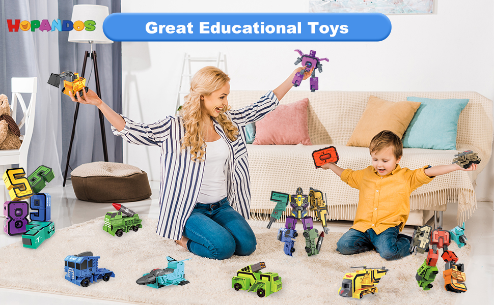 HOPANDOS 10 juguetes transformadores de números