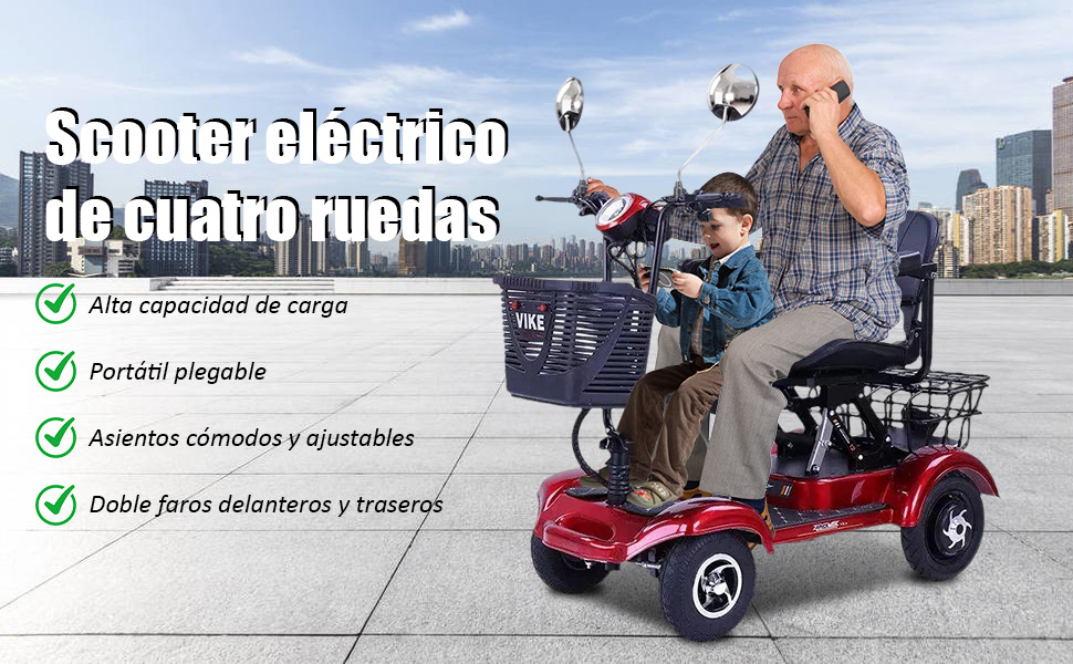 Scooters El&eacute;ctricos de 4 Ruedas