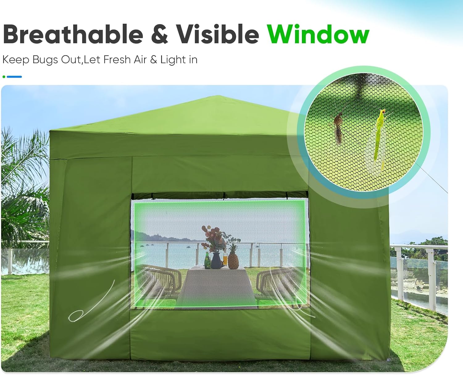 Quictent - Tienda de campaña desplegable de privacidad de 10 x 10 pulgadas con paredes laterales y ventanas ventiladas enrollables, configuración para una persona, fácil refugio para eventos