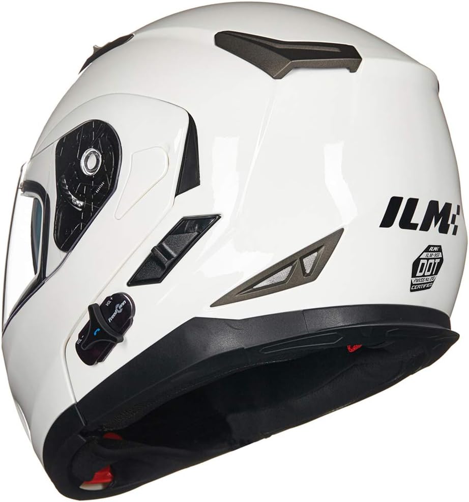 ILM - Casco de Motocicleta Modular Integrado con Bluetooth, con protección Solar para Mp3, Modelo 953/953 Pro