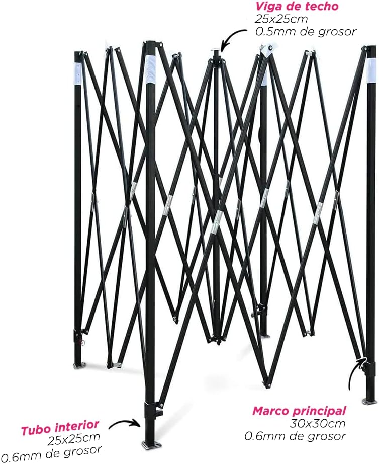 VANLIG | Carpa Toldo Plegable 2x2m | Impermeable, para Uso Temporal y Comercial | Fácil de Armar | Protección Solar UV | Ideal para Jardín, Eventos y Exterior | Color Negro