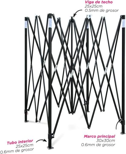 VANLIG | Carpa Toldo Plegable 2x2m | Impermeable, para Uso Temporal y Comercial | Fácil de Armar | Protección Solar UV | Ideal para Jardín, Eventos y Exterior | Color Negro