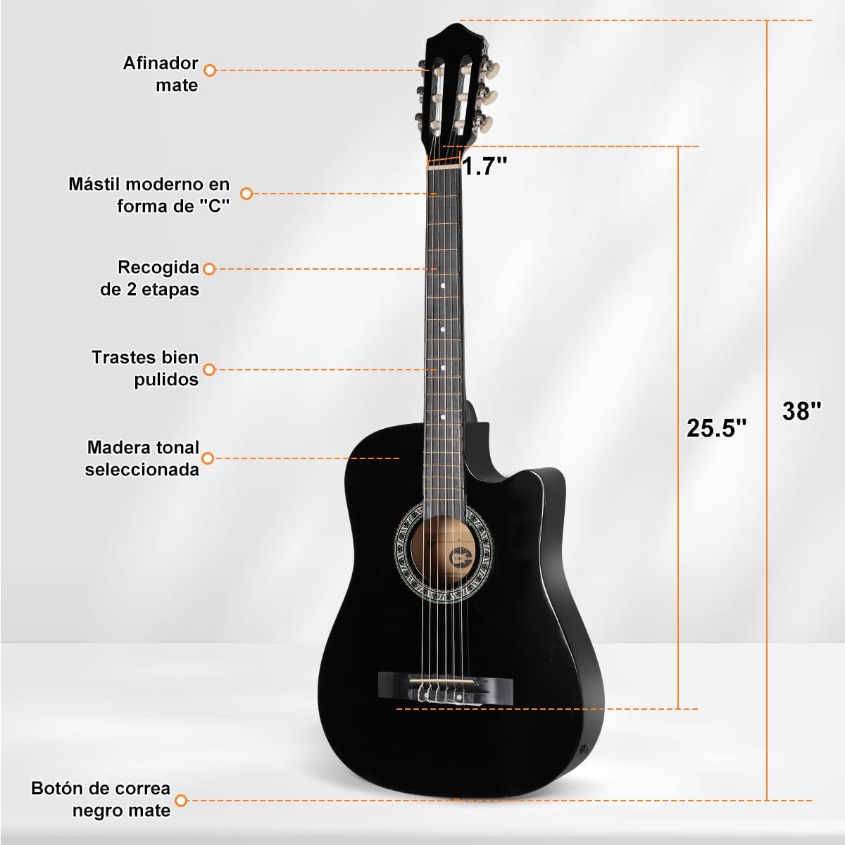 Kit de Guitarra Eléctrica, con Captación del segmento EQ2, Juego de Guitarra Eléctrica para Amantes de la Música y Principiantes, Kit Completo de Iniciación con Púas y Llave Correa para El Hombro