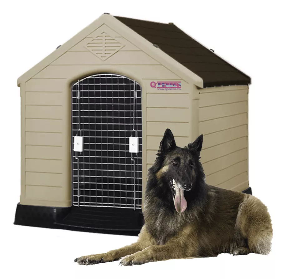 Casa Para Perro Exterior Con Puerta Raza Grande 99cm Qperrón