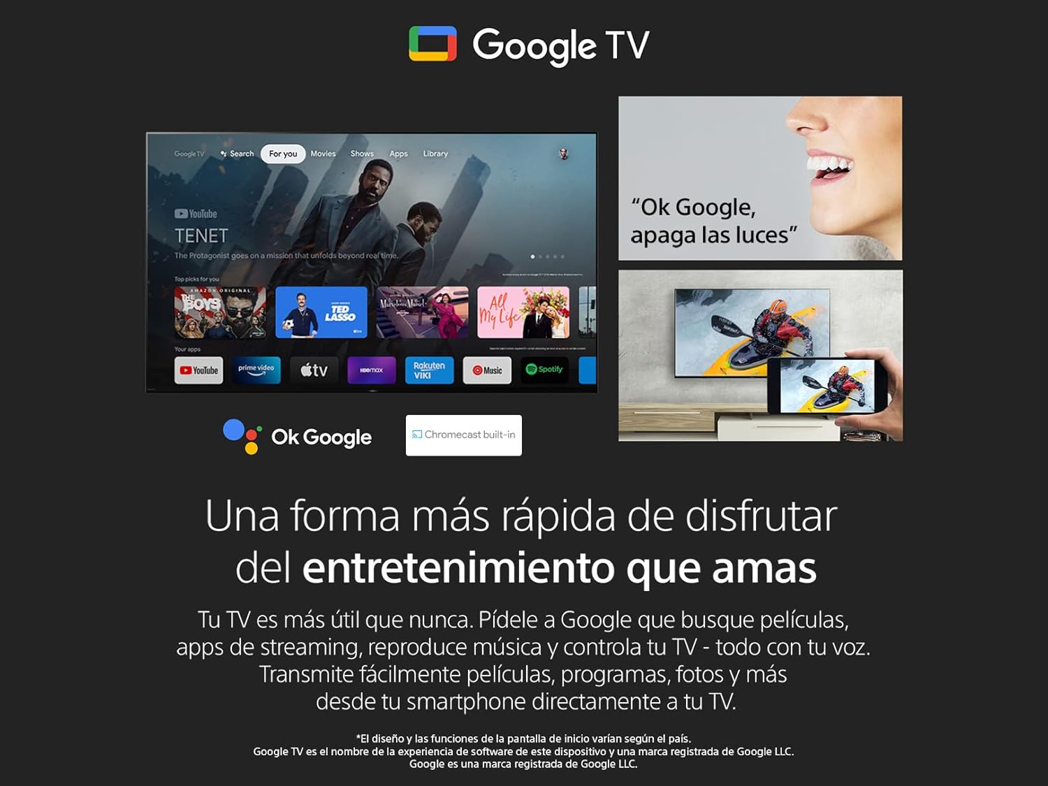 Sony Pantalla X80K 43 Pulgadas KD-43X80K 4K UHD LED Smart Google TV Modelo 2022