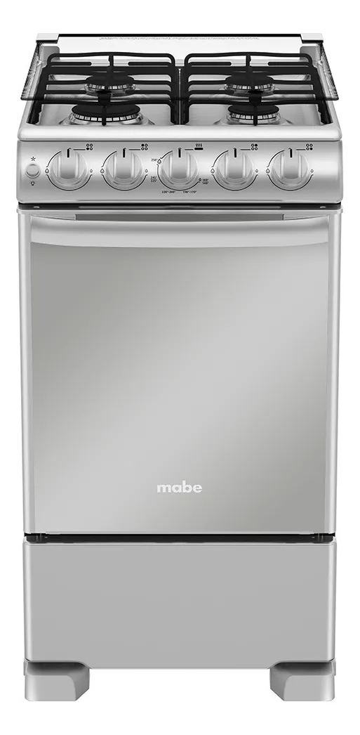 Cocina MabeEM5045CAIS1 glp color plata mercury con puerta con visor