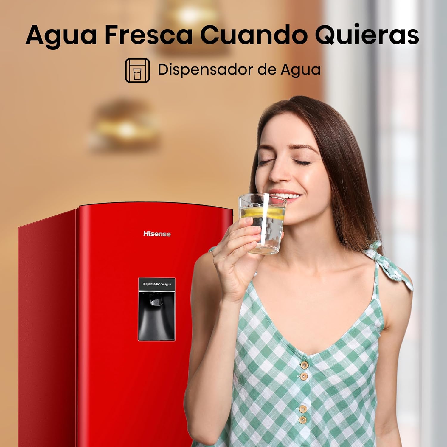 Hisense RR63D6WGX-Refrigerador Una Puerta, 6.3 pies cúbicos con Dispensador de Agua,Deshielo Semiautomático,Sello de Puerta Antibacteriano,52x54x128cm(AnchoxLargoxAlto),Gris