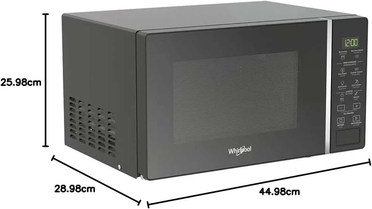 Horno de microondas Whirlpool de 0.7 pies cúbicos / 20 L Negro modelo WM-1807B