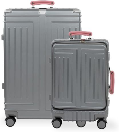 Set de 2 Maletas Premium 20 y 26 Pulgadas Equipaje de mano Con Candado TSA Compartimiento Para Laptop USB Ruedas Giratorias (Rojo)-#17011001901303020502#