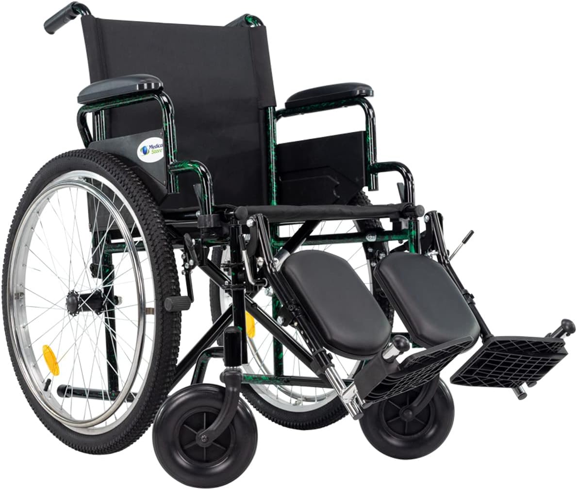 Medical Store Silla de Ruedas TODO TERRENO de Lujo, Modelo 101, Acero Resistente, Con Eleva piernas Desmontables y Descansabrazos Abatibles Color Rojo.…