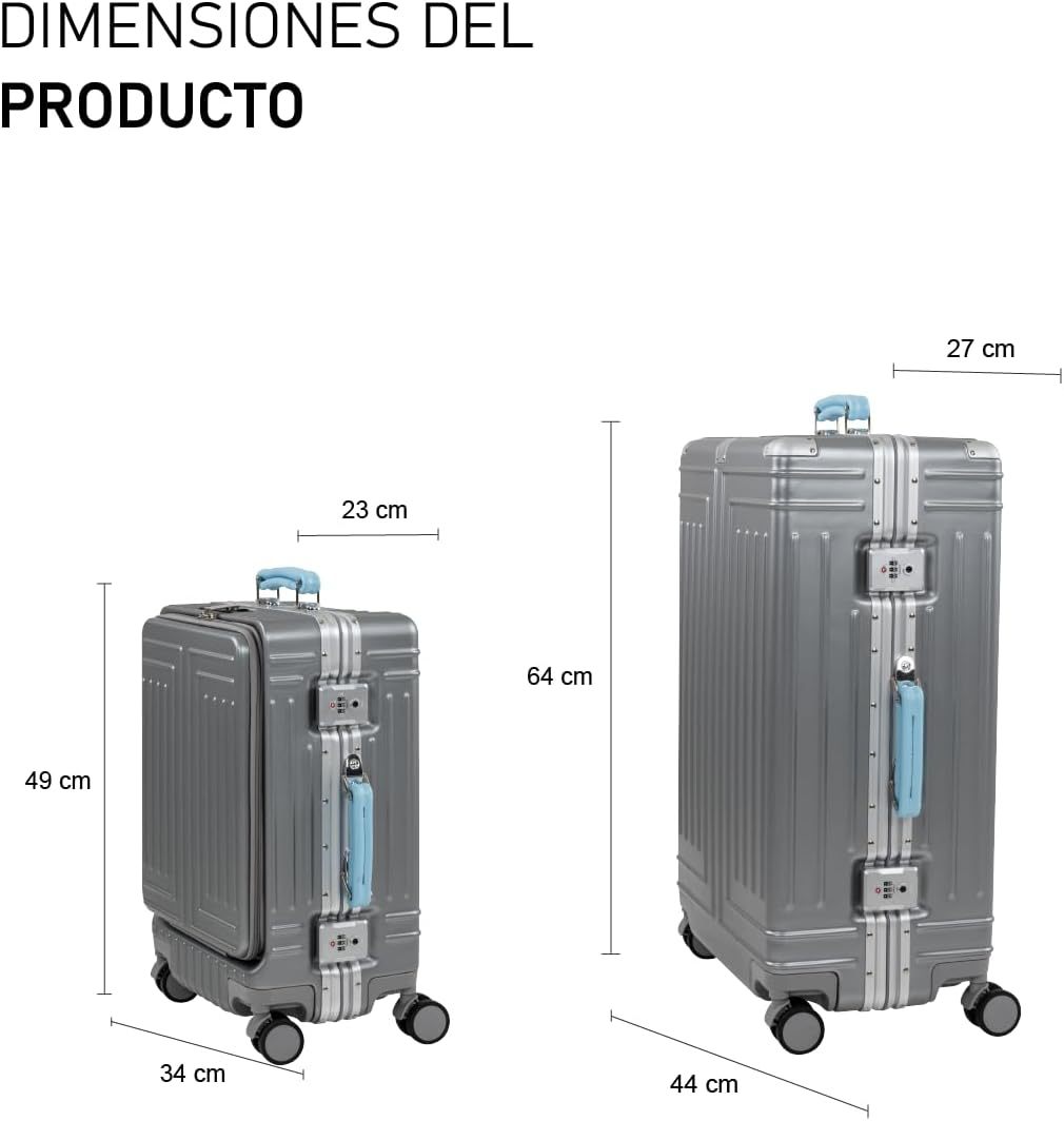 Set de 2 Maletas Premium 20 y 26 Pulgadas Equipaje de mano Con Candado TSA Compartimiento Para Laptop USB Ruedas Giratorias (Rojo)-#17011001901303020502#