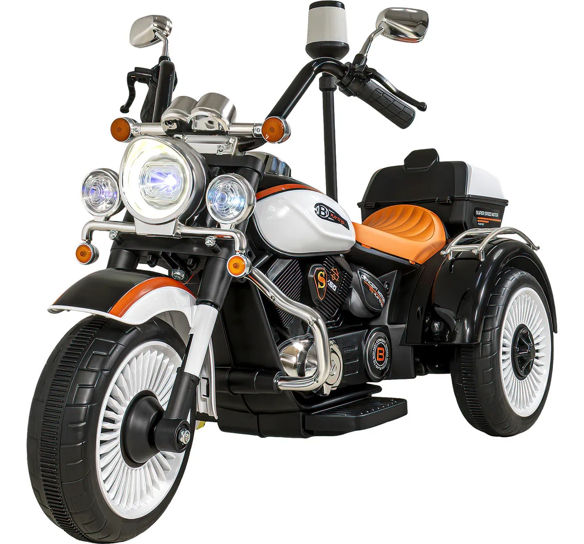 Motocicleta Montable Chopper Niños Policia Little Monkey Bluetooth Usb Color Negro