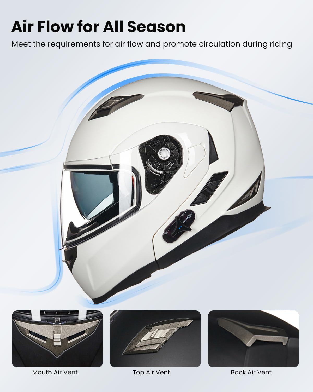 ILM - Casco de Motocicleta Modular Integrado con Bluetooth, con protección Solar para Mp3, Modelo 953/953 Pro