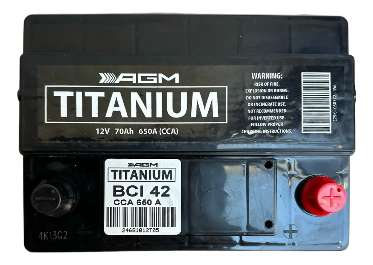 Bateria De Gel Titanium Agm 12v 650 Amperes Modelo 42-650cca