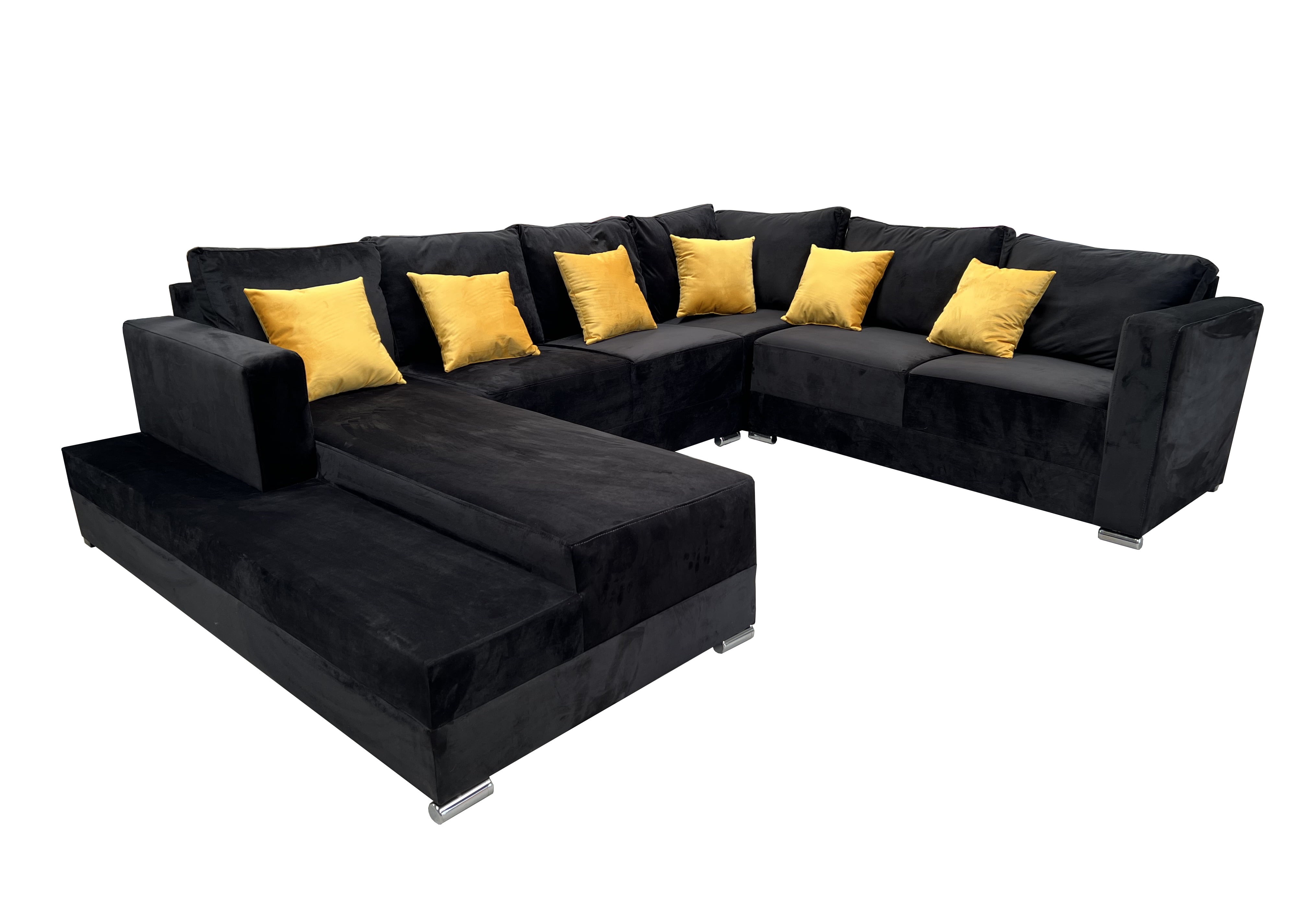 Sala esquinera en U El Bazar Store modelo Corbel gris oxford 4 salas en 1