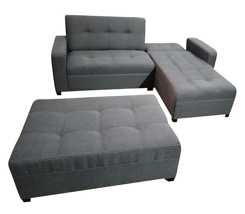 Sofa Cama King Size Tapatios Muebles Tela Oslo Oxford con Portavasos 3 Posiciones