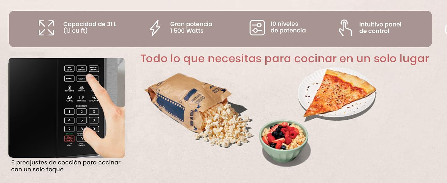 Chefman , horno de microondas, calentamienrto, comida rapida, comida caleinte, microwave