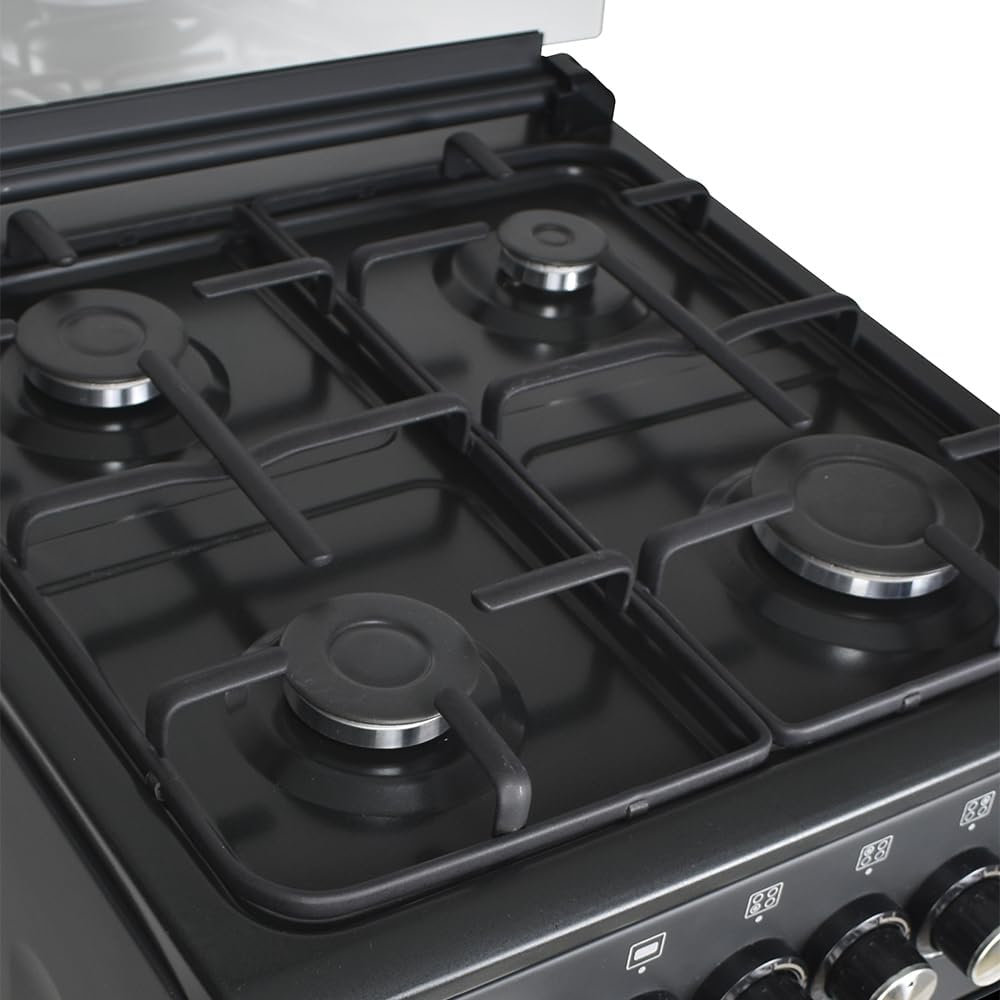 SUPRA Estufa de piso a gas de 4 quemadores de 50 cm Mod. AMBROSIA color negro mate