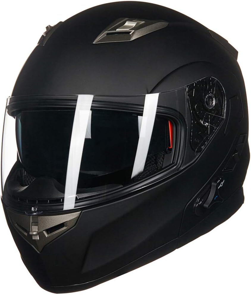 ILM - Casco de Motocicleta Modular Integrado con Bluetooth, con protección Solar para Mp3, Modelo 953/953 Pro！