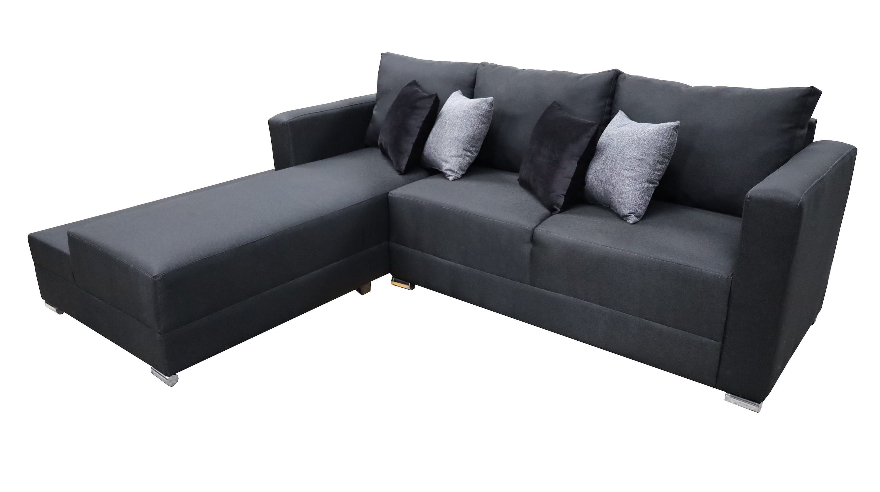 Sala esquinera en U El Bazar Store modelo Corbel gris oxford 4 salas en 1