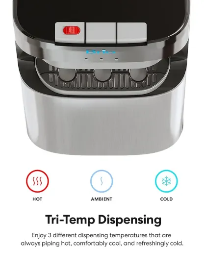Brio - Dispensador de agua para enfriador de agua de carga inferior, serie esencial, 3 ajustes de temperatura, agua caliente, fría y fría, aprobado por UL/Energy Star