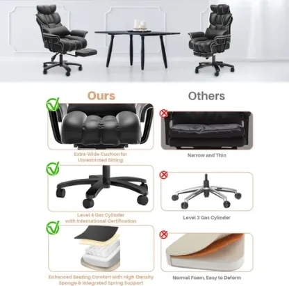 Silla De Oficina C/reposapiés, 400 Libras; Homezeer, Negro