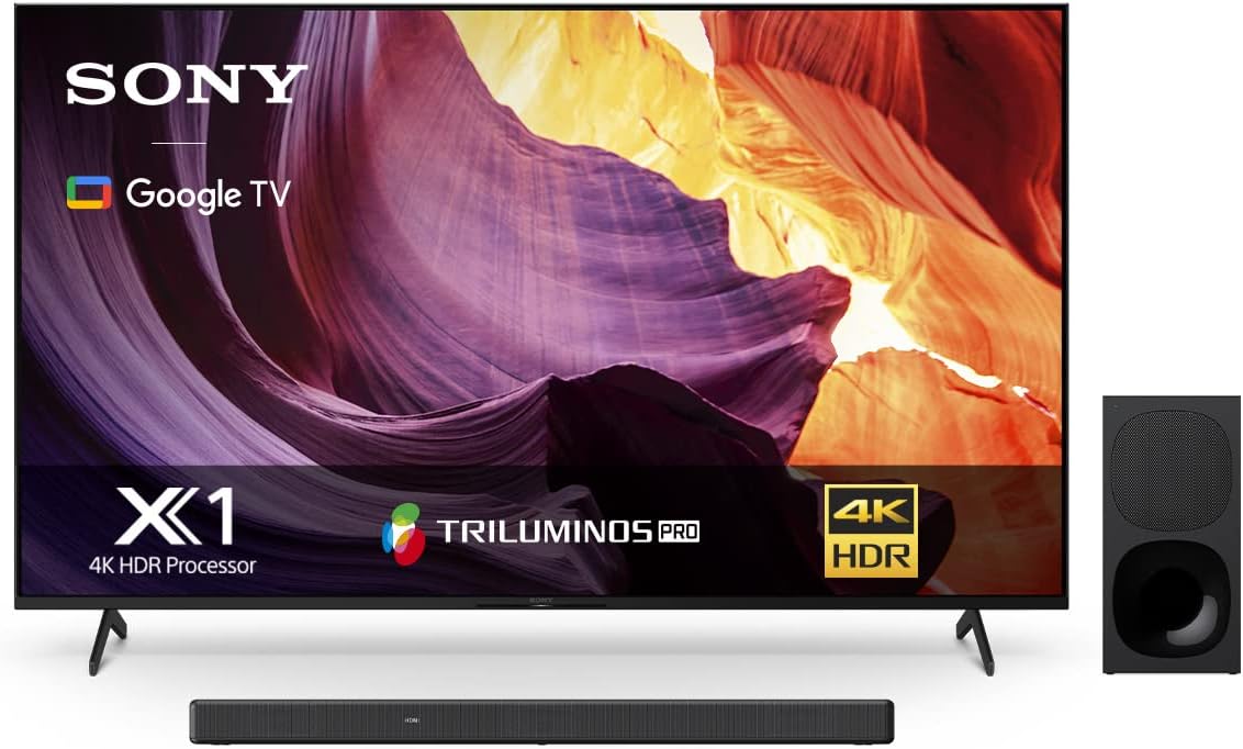 Sony Pantalla X80K 43 Pulgadas KD-43X80K 4K UHD LED Smart Google TV Modelo 2022