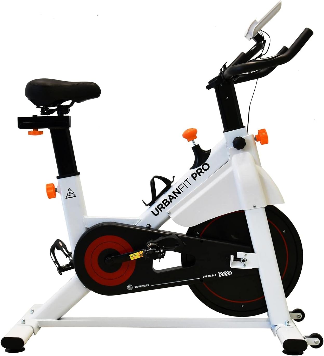Bicicleta Fija para Spinning UrbanFit Pro Fitness Cardio de 15 Kg – Monitor Electrónico con 7 Funciones – Completamente Ajustable – Bici Fija para Spinning – Entrenamiento Cardio en Casa – Resistente y Fácil de Instalar – Variedad de Colores