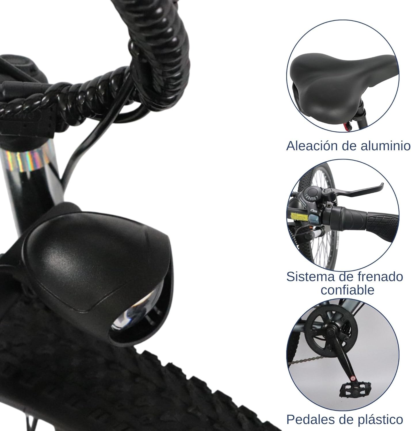 Bluelander Bicicleta Eléctrica para Adultos, Bicicleta Electrica Rodada 26, Velocidad Máxima de 32 km/h, 7 Velocidades, Potencia del Motor de 36 V/350 W, Pantalla, Frenos de Disco