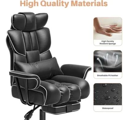Silla De Oficina C/reposapiés, 400 Libras; Homezeer, Negro