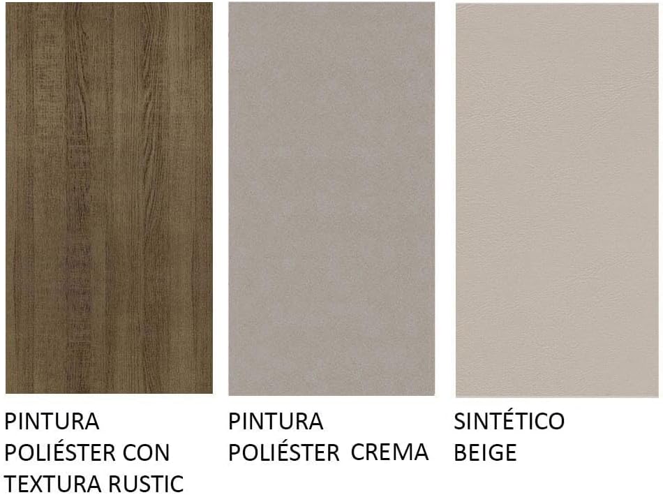 Madesa Juego de Comedor, Mesa con Tablero de Madera y 6 Sillas Jaíne - Marrón/Crema/Beige